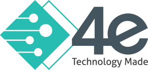 4e Technology company logo green and grey